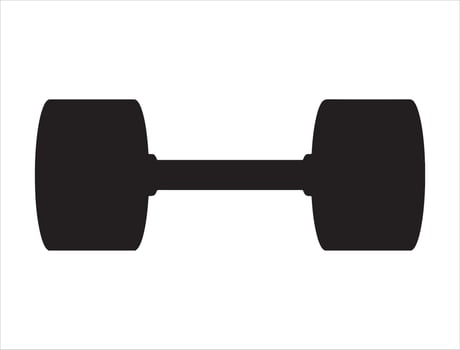 Dumbbell silhouette on white background vector