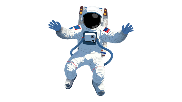 Astronaut isolated, Spaceman, Spacewalk, astronaut during space walk, Hand drawn astronaut in spacesuit fling in the space, cosmonaut in universe png