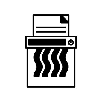 Shredder icon or logo illustration outline black style vector