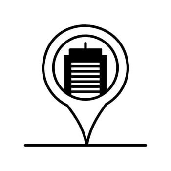 pin location icon or logo illustration style vector