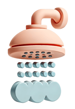 showerhead 3d icon bathroom essentials illustration png