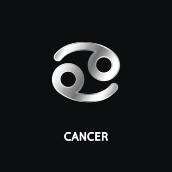 Astrological zodiac Cancer. 12 zodiac symbol. Astronomy occult symbol with zodiac sign. vector