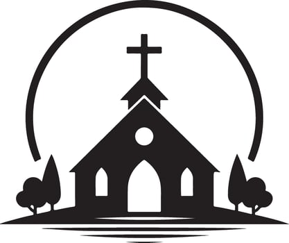 minimalist church logo art illustration vector