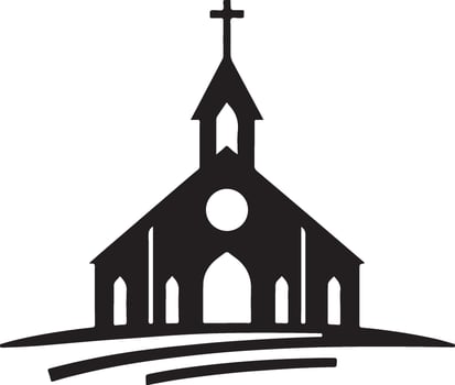 minimalist church logo art illustration vector