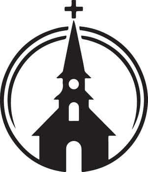 minimalist church logo art illustration vector