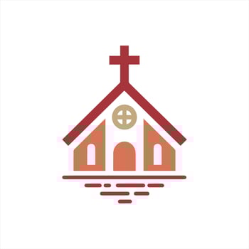 minimalist church logo art illustration vector