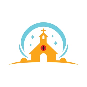 minimalist church logo art illustration vector