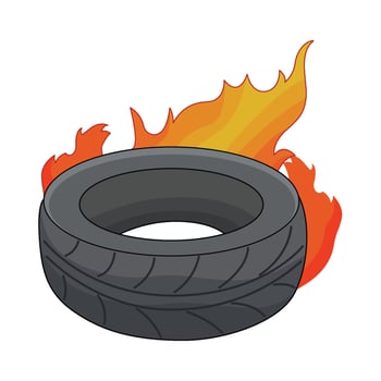 illustration of tire fire vector
