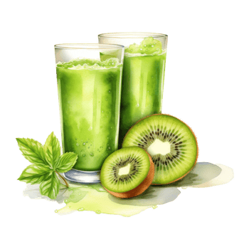 Kiwi Juice, Beverages Illustration. Watercolor Style png
