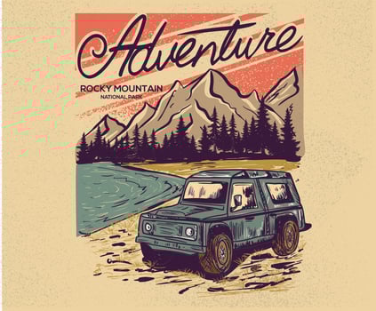 Rocky Mountain. Mountain vintage design. Life is better in the mountain. Outdoor adventure graphic print design. vector