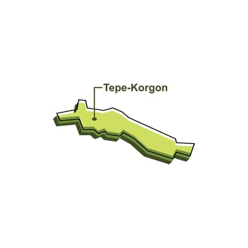 Kyrgyzstan political map with capital Tepe Korgon, national borders, important cities design template vector