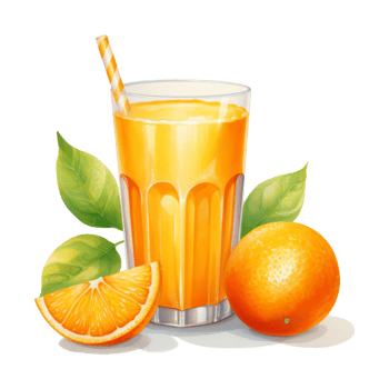 Orange Juice, Beverages Illustration. Watercolor Style png