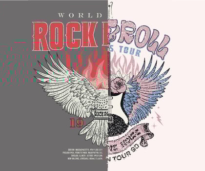 Wildness t shirt design for apparel, sticker, batch, background, poster and others. Eagle rock and roll graphic t shirt artwork. vector