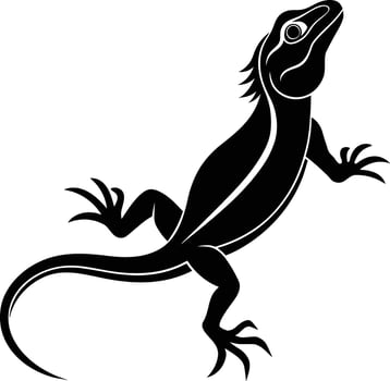 A lizard silhouette on white background vector