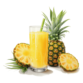 Pineapple Juice, Beverages Illustration. Watercolor Style png