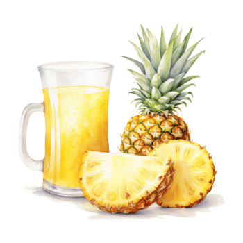 Pineapple Juice, Beverages Illustration. Watercolor Style png