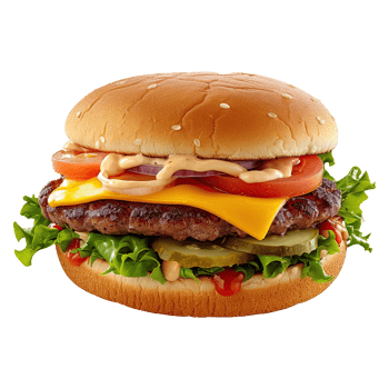 Hamburger on transparent background. png