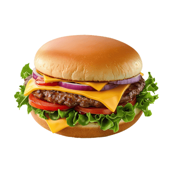 Hamburger on transparent background. png