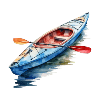 Kayak, Transportation Illustration. Watercolor Style png