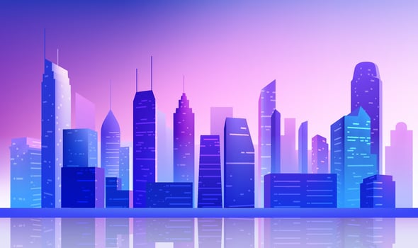 a cityscape with a city in the background. vector