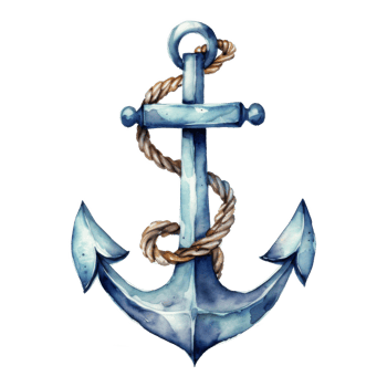 Anchor, Summer Illustration. Watercolor Style png