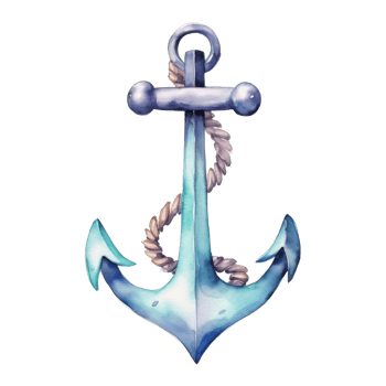 Anchor, Summer Illustration. Watercolor Style png