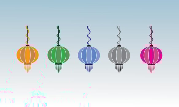 A set of Chinese Lamps vector