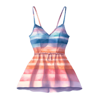 Female Beach Suit, Summer Illustration. Watercolor Style. png