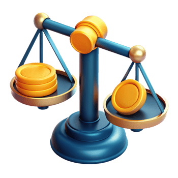 Scale with Gold Coins 3d Design png