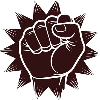 human fist punch concept vector