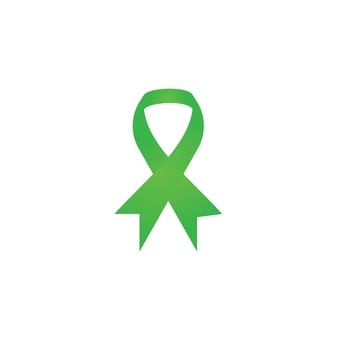 Green awareness ribbon icon vector