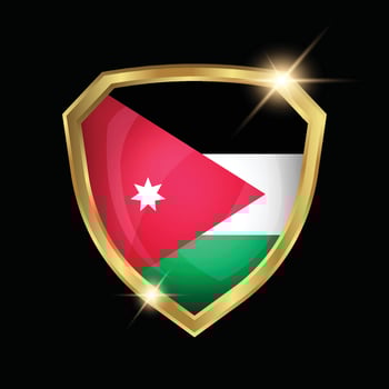 Jordan Flag Golden Shield Logo vector