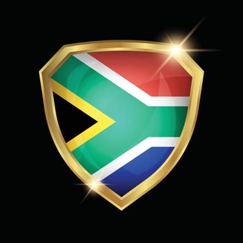 South Africa Flag Golden Shield Logo vector