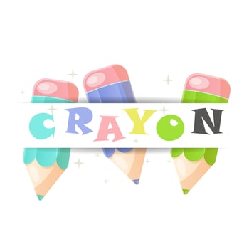 Colorful Pastel Crayons with little star vector