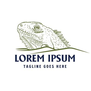 Vintage Retro Reptile Lizard Iguanas or Komodo Head Illustration vector