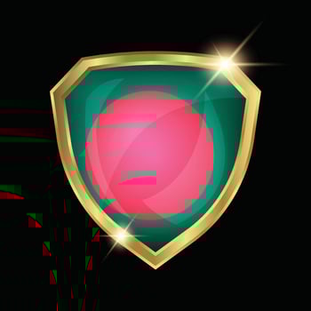 Bangladesh Flag Golden Shield Logo vector