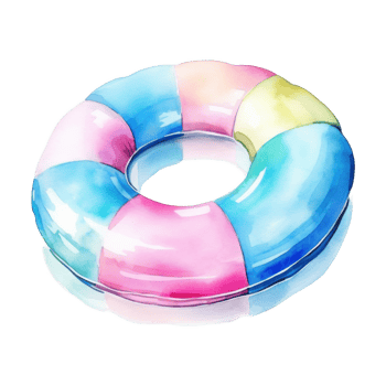 Pool Float, Summer Illustration. Watercolor Style. png