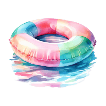 Pool Float, Summer Illustration. Watercolor Style. png