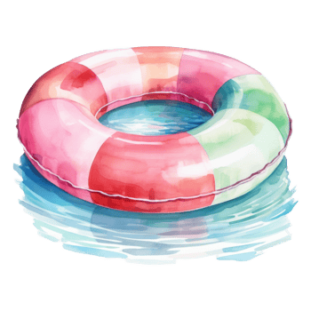 Pool Float, Summer Illustration. Watercolor Style. png