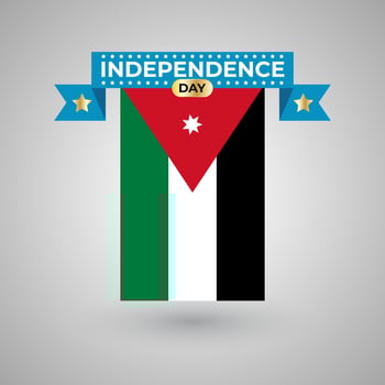 Jordan Independence Day Flag Banner vector