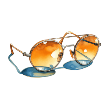 Sunglasses, Summer Illustration. Watercolor Style. png