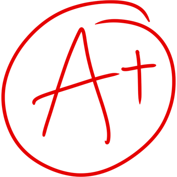 Grade results set. Hand drawn grade in red circle. png