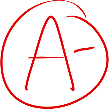 Grade results set. Hand drawn grade in red circle. png
