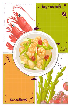 Hand drawn flat design recipe book vector