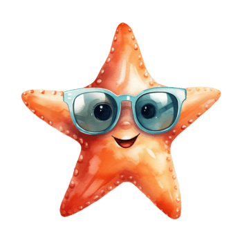 Starfish, Summer Illustration. Watercolor Style. png