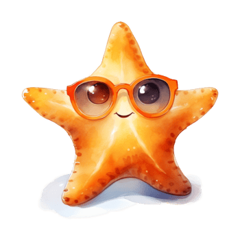 Starfish, Summer Illustration. Watercolor Style. png