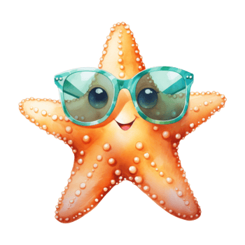 Starfish, Summer Illustration. Watercolor Style. png