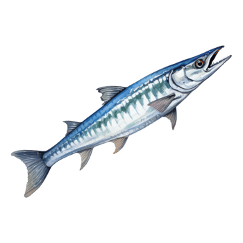 Barracuda, Animal Illustration. Watercolor Style png