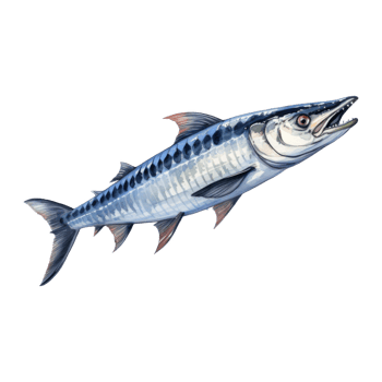 Barracuda, Animal Illustration. Watercolor Style png