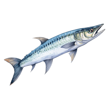 Barracuda, Animal Illustration. Watercolor Style png